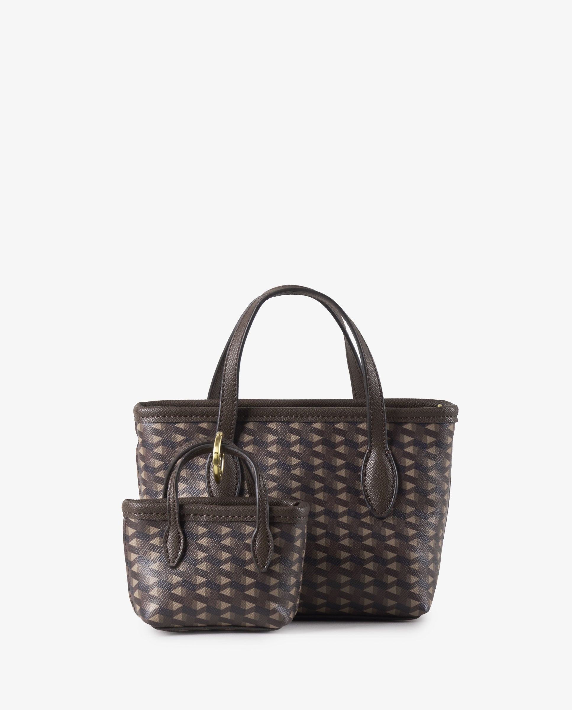 MINI TOTE PRINT MARRÓN