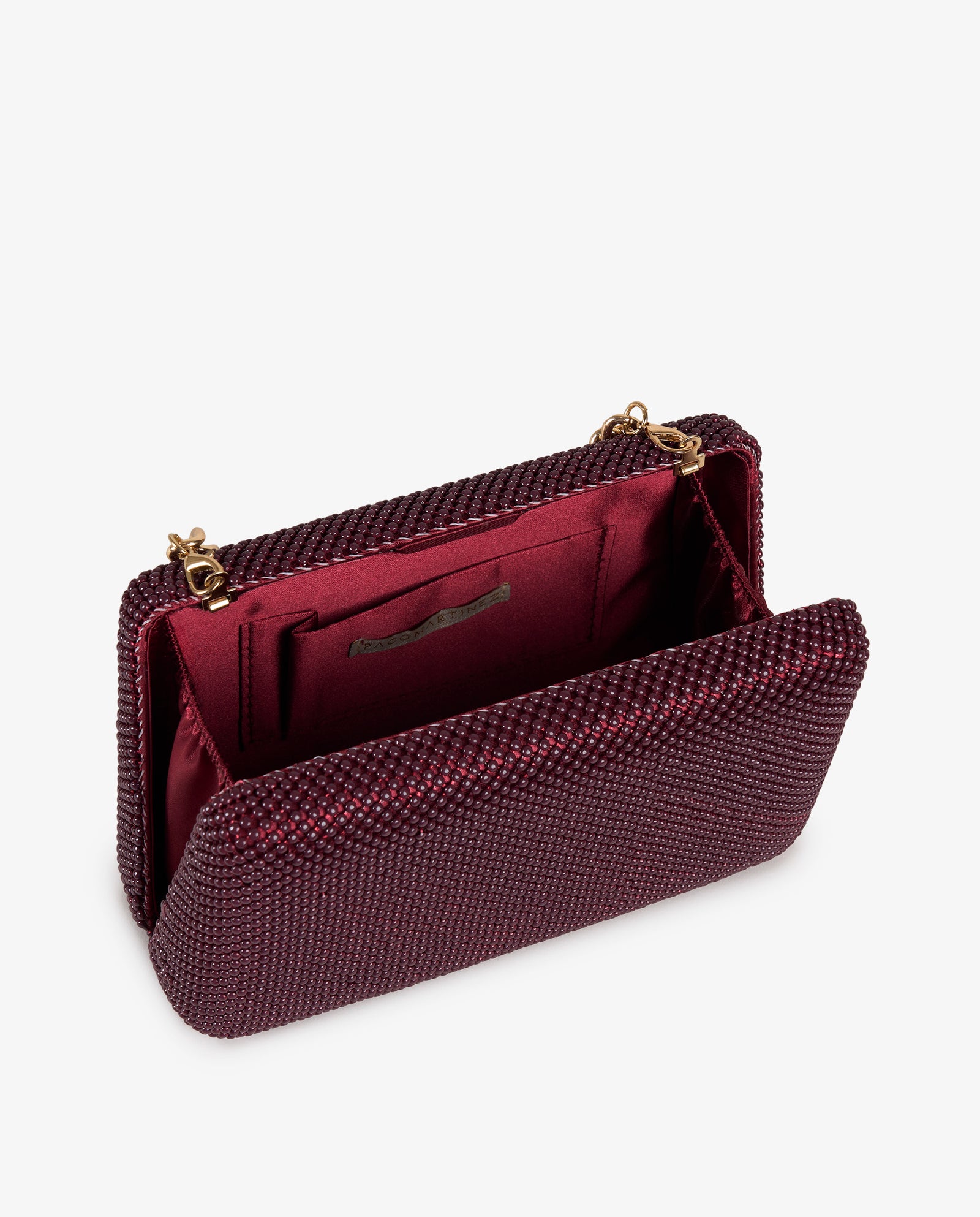 CLUTCH MALLA BURDEOS