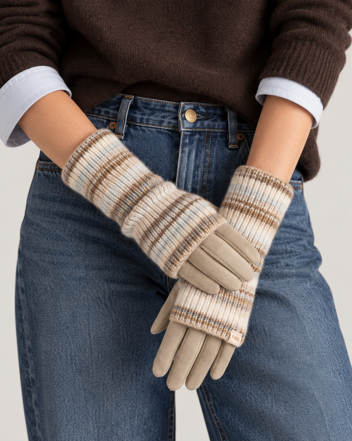 STRIPED KNIT GLOVES