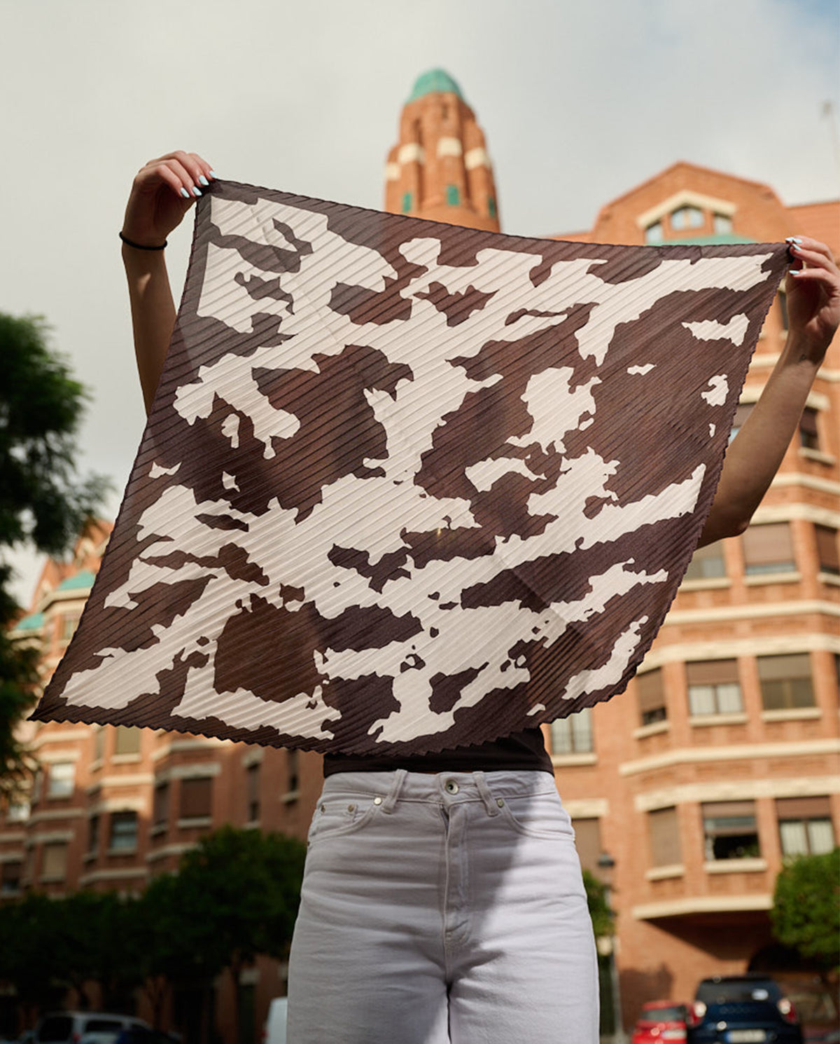 FOULARD PLISSÉ CAMEL